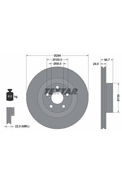 TEXTAR Disc Frana Subaru Forester/Impreza/Legacy 3 Toyota Gt 86 Cupe