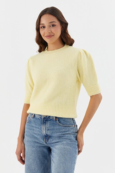 Shopping Shop Κοντό μπλουζάκι με μπαλόνι μανίκια ΚΙΤΡΙΝΟ