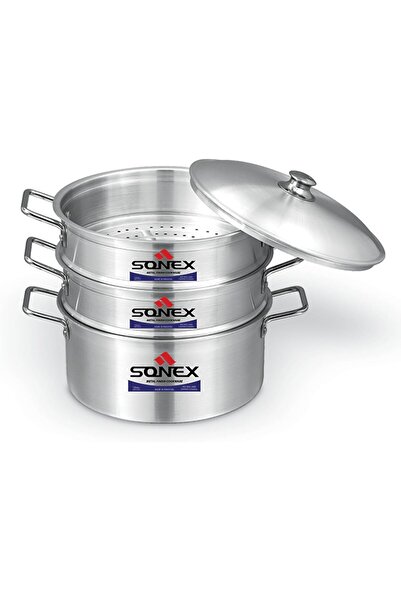 SONEX Galaxy 5-Layer Steamer – 32 cm Diameter ,Ideal for Healthy Cooking, (Silver, 5 Layer)