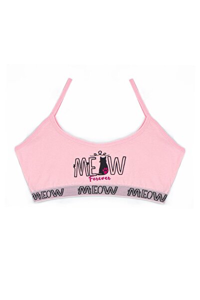 Öts Σορτς Bustier για κορίτσια ελαστικό ύφασμα Pink Meow (96% βαμβάκι - 4% ελαστάνη)