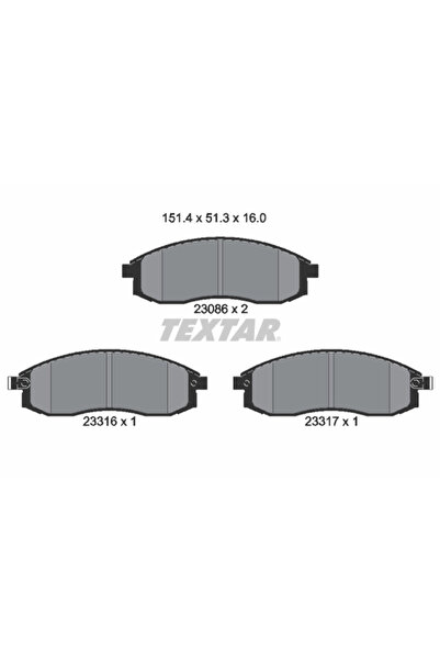TEXTAR Комплект спирачни накладки за дискови спирачки Mitsubishi L200