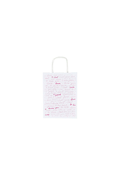 Papette Set of 50 Kraft Paper Bags with Pattern 2 Love 18 x 24(H) x 7cm