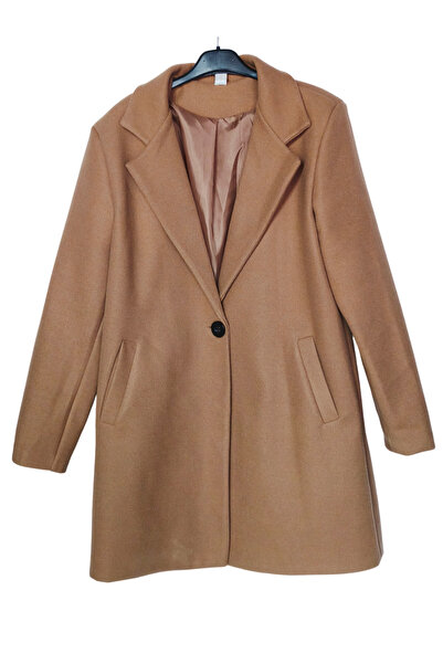 OEM Palton elegant dama camel cu nasture