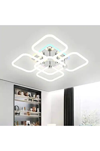 LED CONCEPT Lustra LED smart cu telecomanda si trei tipuri de lumina plus RGB, 63W, dimabila, 56x56x15cm