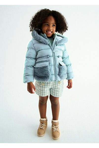Abel & Lula Abel&Lula Girl's Puffer Jacket - Aqua Green