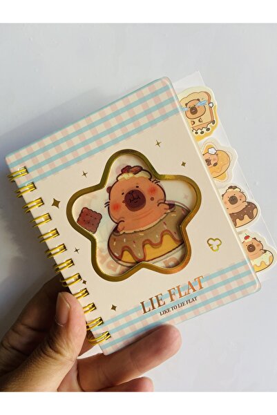 synshop Capybara Notepad with Bookmark, Lined Spiral Notebook with Hologram Cover That Changes Figure