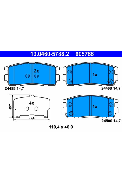 Ate Set Placute Frana Frana Disc Chevrolet Captiva/Equinox Hyundai Terracan