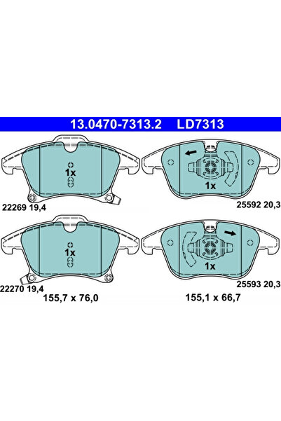 Ate Set Placute Frana Frana Disc Ford Galaxy 3/Mondeo 5/S-Max