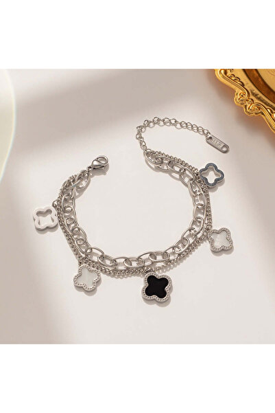 Pursehuit Brățară din oțel inoxidabil placată cu aur, în 2 straturi, cu zelli...