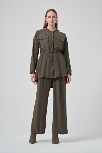 Nuss طقم بنطلون مطرز بالأحجار 1022