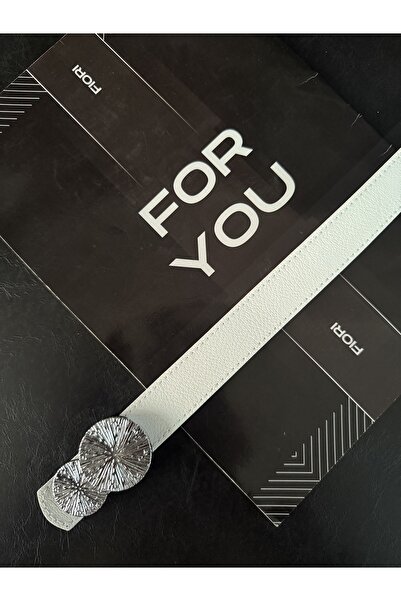 Fiori Round Silver Buckle Women's Belt, Trouser Belt, Coat Belt, Dress Belt, Shirt Belt