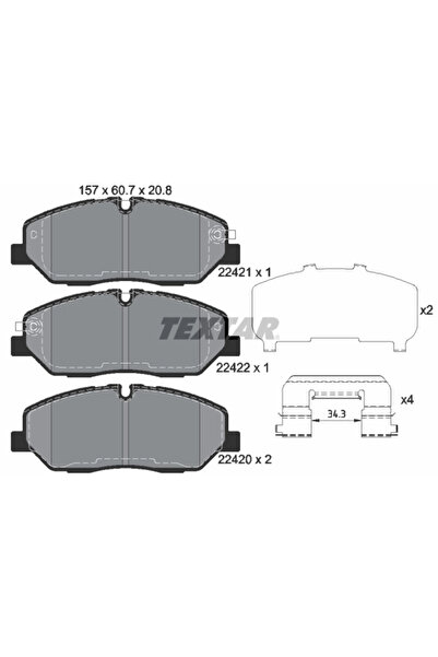TEXTAR Set Placute Frana Frana Disc Hyundai H350 Bus/H350 Caroserie/H350 Plat...
