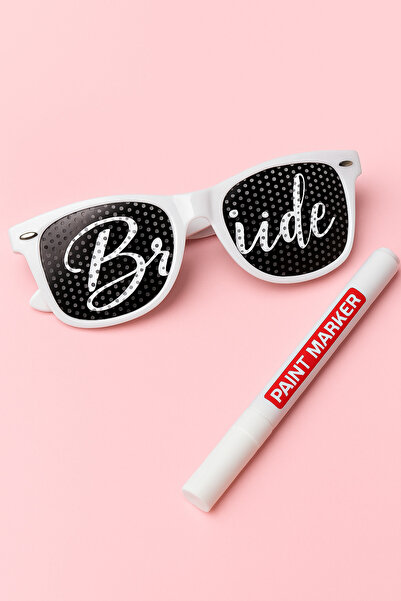 Dekals Beyaz Gözlük Kalemi Bride Gözlük Üzerine Yazı Yazan Kalem (Sadece Kale...