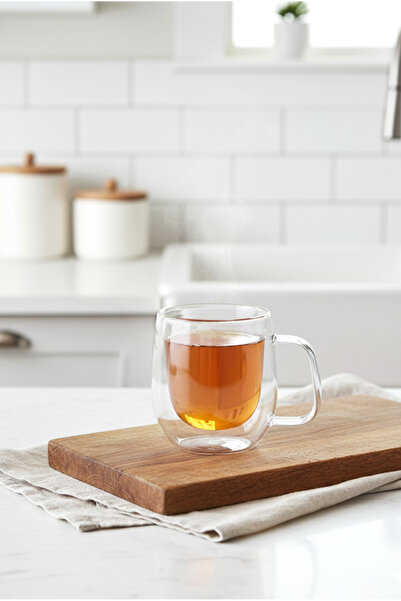 FH finehome Emly Çift Cidarlı Kulplu Bardak 250Ml