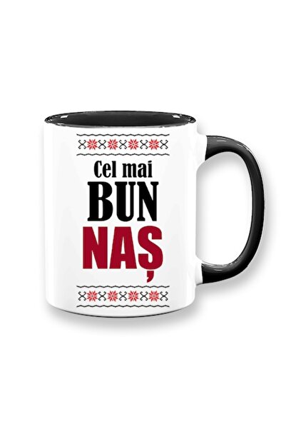 OEM Cană personalizată pentru Naș cu mesajul: „Cel mai bun naș”, motive tradi...