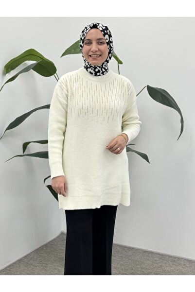 BURKAY Angora Dikine Pearl Tunic 7636 - Vanilla