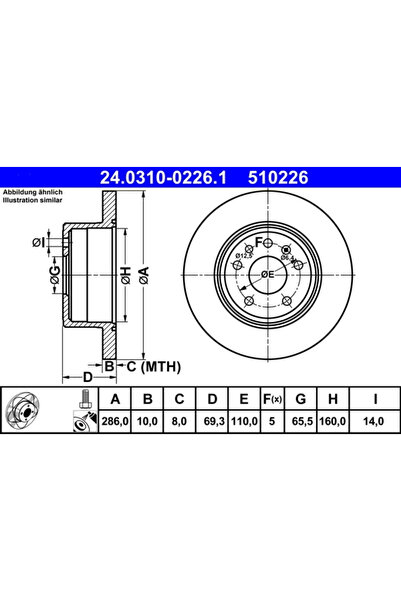 Ate Disc Frana Opel Vectra B Saab 9-3/9-5/900 2