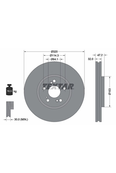 TEXTAR Дискови спирачки Honda Accord 8/Accord 9 Limousine