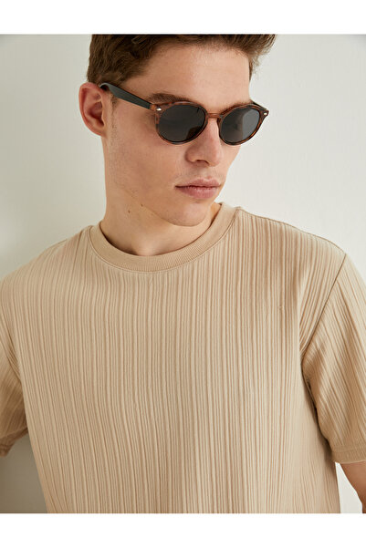 Koton Tricou cu mânecă scurtă cu decolteu, texturat