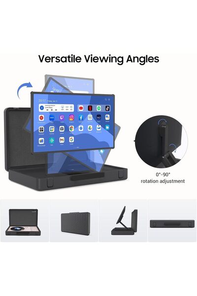 Fipka apolosign packgo 27-Inch Portable Entertainment System, Compact Suitcase Design Smart TV, Andr