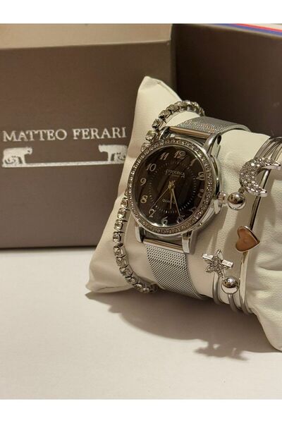 Matteo Ferari Set cadou pentru femei MATTEO FERARI,trei articole practice,ceas dama si 2 bratarii