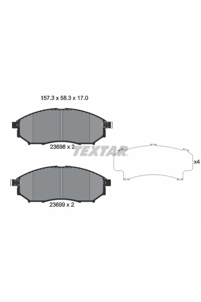 TEXTAR Set Placute Frana Frana Disc Infiniti Ex/G/M Nissan Navara NP300 Pick-...