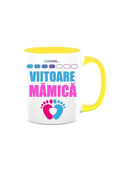 OEM Cană personalizată cu mesajul „Se încarcă, viitoare mamă”, Betaprint, cer...