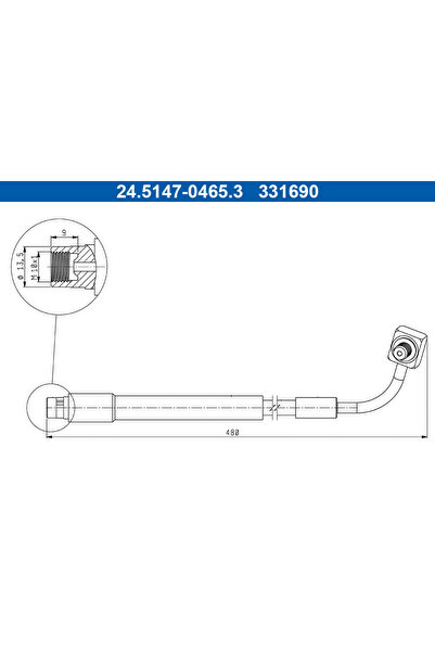 Ate Спирачен маркуч Chevrolet Trax Opel Mokka / Mokka 10/Mokka 10 Van