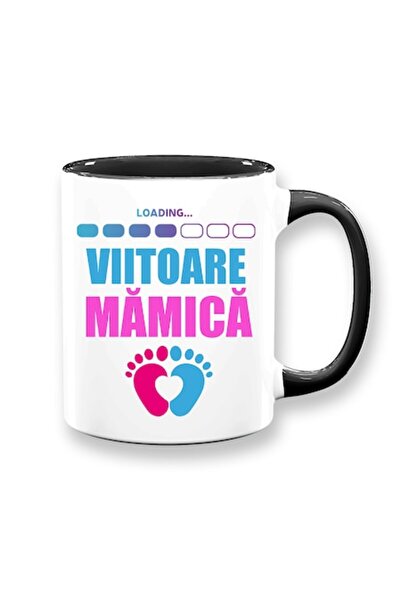 OEM Cană personalizată cu mesajul „Loading, viitoare mamă”, Betaprint, cerami...