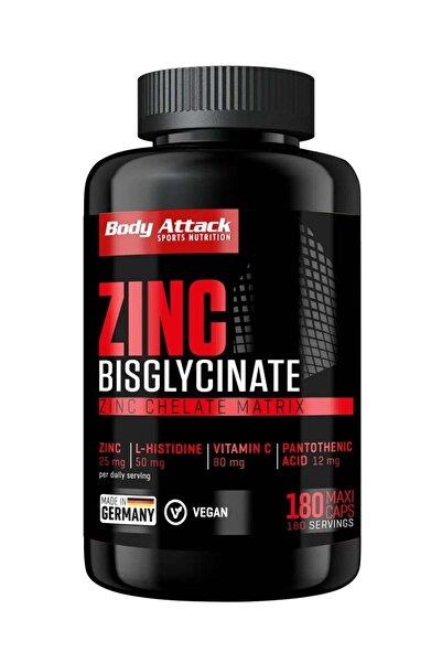 Body Attack كبسولات بيسجليسينات الزنك ١٨٠ ماكسي نباتية