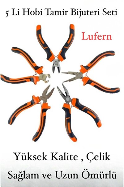 Genel Markalar Mini Takı Bijuteri Seti Dayanıklı Kesme Kıvırma Pense Yan Keski Karga Burun Hobi Alet Takımı 5'li
