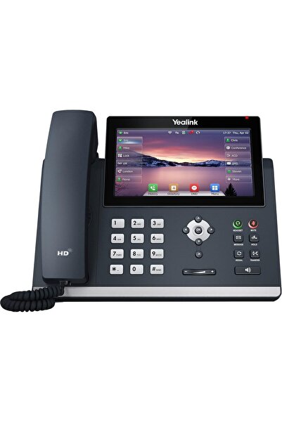 Yealink SIP-T48U Advanced IP Corded Phone, 7.0" Touch Color Display, HD Voice - Black