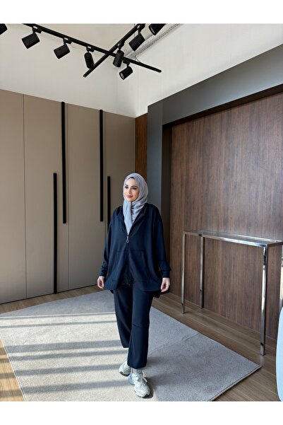 TUBA SÖZEN BUTİK %100 pamuklu kapüşonlu fermuarlı ikili takim