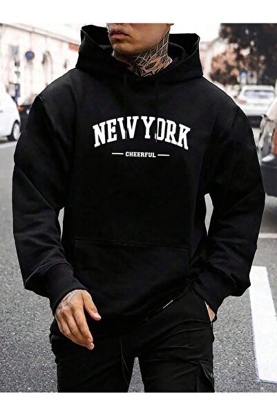 DİVİN -pantaloni de sport pentru bărbați new york cu imprimeu din țesătură de...