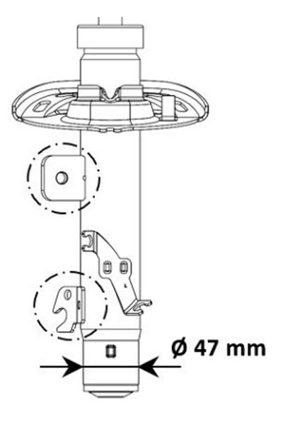KYB Amortizor Axa Fata Stanga Peugeot 208 1/208 Caseta/