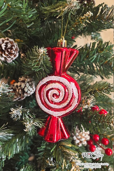 PEKSHOP زينة شجرة عيد الميلاد على شكل فيونكة كبيرة الحجم، قطعة واحدة