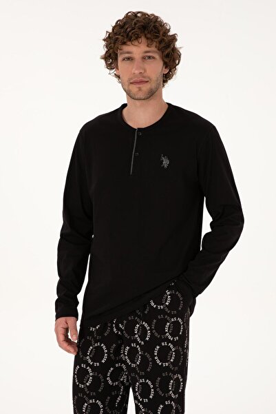 U.S. Polo Assn. Men's Crew Neck Long Sleeve Pajama Set S26930 with Pocket