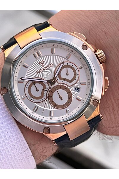 Raymond Special Leather Cord for Engagement and Grooms 2 Years Warranty 5 Atm Men's Wristwatch+Bracelet Rmd.44