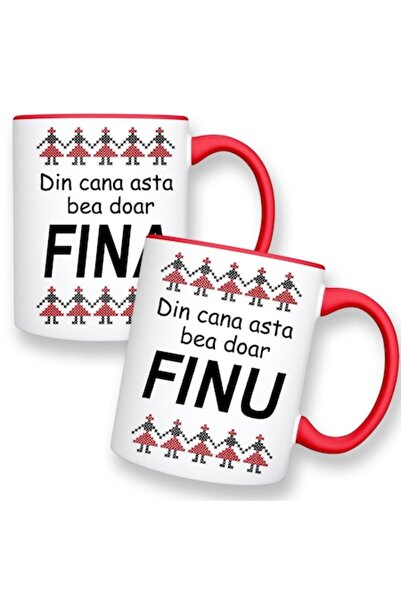 OEM Set 2 căni pentru Fin cu mesajul: „Doar Finul bea din această cană”, Beta...