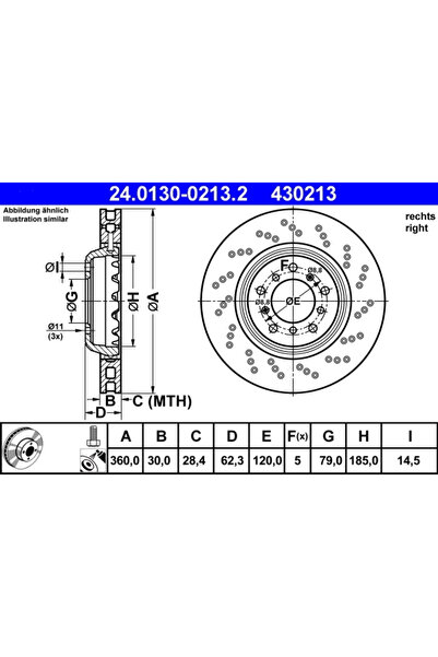 Ate Set Discuri Frana Bmw 1 Cupe/3 2007-2013