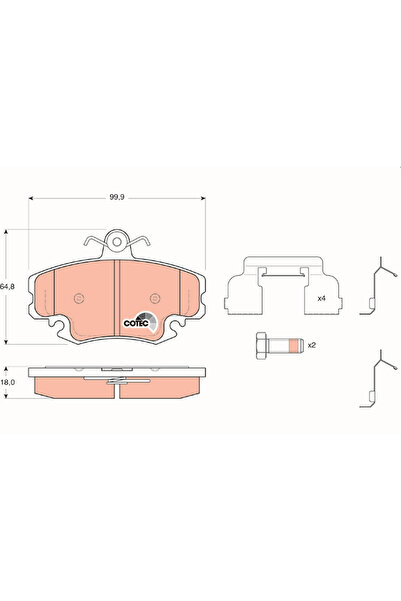 TRW Set Placute Frana Frana Disc Dacia Logan/Sandero Renault Clio 1/Clio 2/Cl...