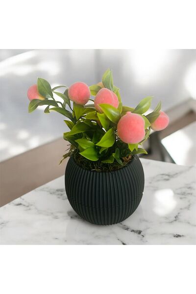 Trend KenT شجرة زهور اصطناعية مزينة بالطحالب الحجرية في وعاء متوسط الحجم بلون...