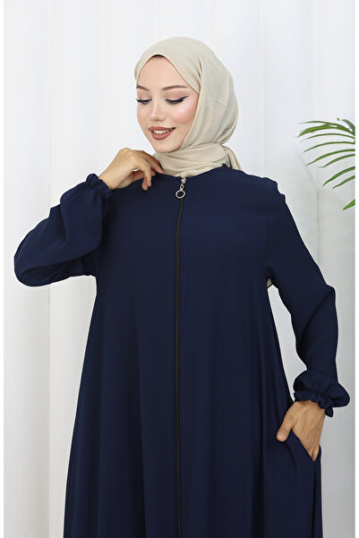 sefamerve Zippered Mevlana Ferace 4106-07 Navy Blue
