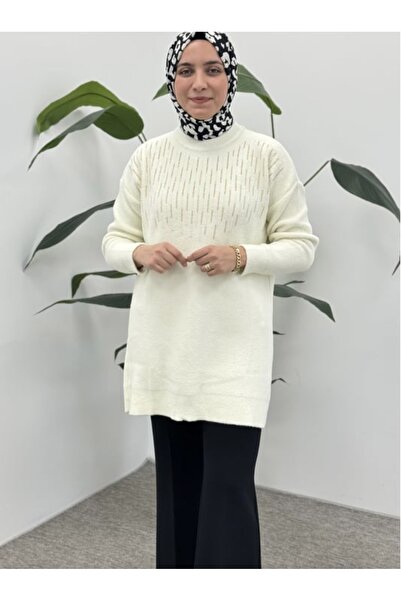 BURKAY Angora Dikine Pearl Tunic 7636 - Vanilla