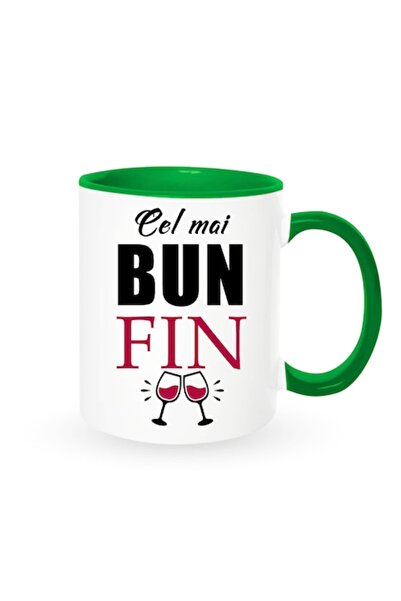 OEM Cana personalizată pentru fin cu mesajul „Cel mai bun fin”, interior verd...