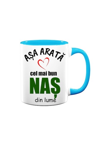 OEM Cană personalizată cu mesajul: „Așa arată cel mai bun naș din lume”, Betaprint, ceramică