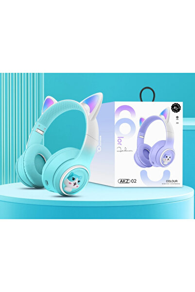 VALA Căști audio copii cu urechi de pisică, VALA® M8 PRO, wireless, pliabile, lumini LED RGB, Bluetooth 5