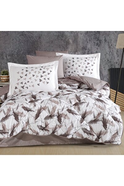 Hobby home collection Silva Taş - Poplin Çift Kişilik Uyku Seti
