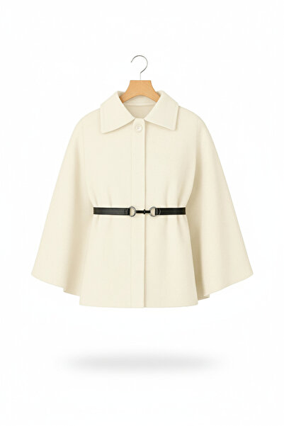 LİMABEL Lima Women's Belted Cashmere Poncho New Season 2025