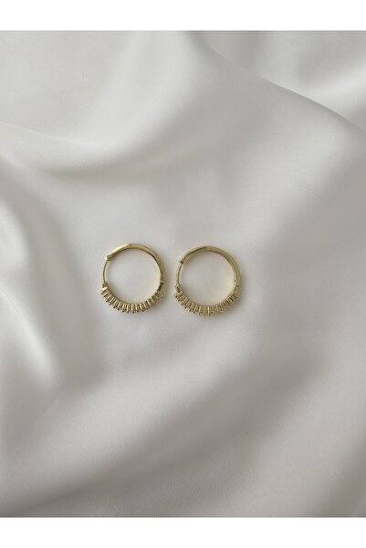 Zivazer Store kadın çelik kararmaz xuping taşlı 14k altın renginde halka küpe